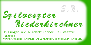 szilveszter niederkirchner business card